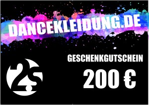 dancekleidung.de - Angebote: Geschenkgutschein 200€
